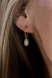 1&8 Earrings - Gold Pearl Hoop