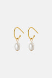 1&8 Earrings - Gold Pearl Hoop