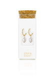 1&8 Earrings - Gold Pearl Hoop