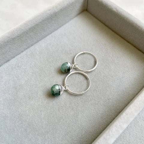 Decadorn Earrings - TT Emerald Hoop - Silver