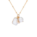 Decadorn Triple Pendant Necklace - Mother of Pearl Gem Slice