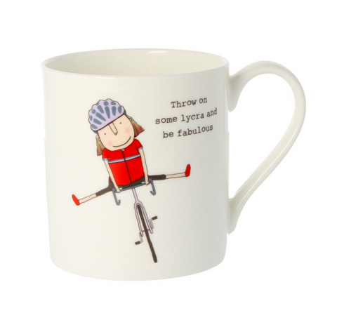 MCL Rosie Made A Thing Mug-Lycra Be Fabulous Bicycle Girl