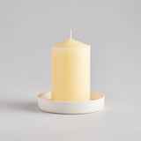 St Eval Candle Plate - Small White