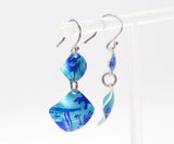 Lisa Marsella Ascending Double Domed Diamond Earrings - Brushed Blue
