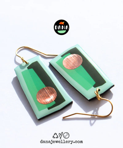Dana Gilli Earrings - Green/Copper