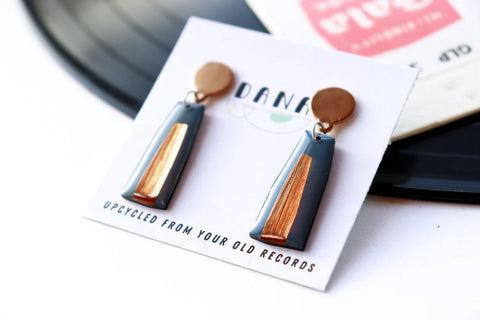 Dana Ella Stud Earrings - Grey/Copper