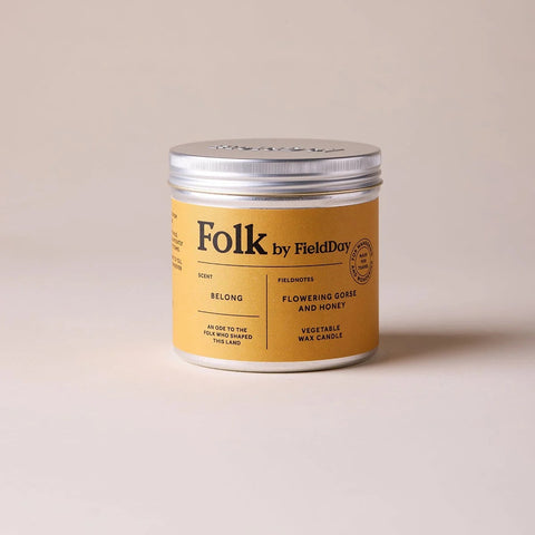 Tin folk candle Belong by Fieldday on grey background