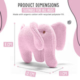 Pink Elephant Baby Rattle, Knitted Organic Cotton