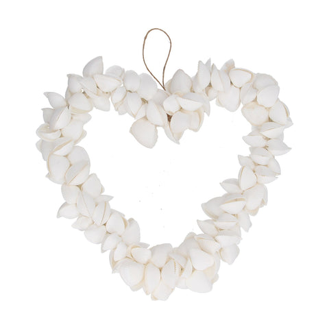 GG Xmas Wreath - White Clam Shell Heart