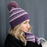 PM Bobble Hat - Purple & Pink Mix