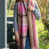 POM Scarf - Molly Taupe and pink mix cosy check