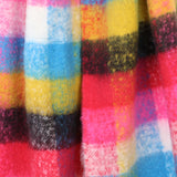 POM Scarf - Molly Bright pink, yellow and blue mix cosy check