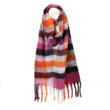 POM Scarf - Molly Magenta, orange and black mix cosy check