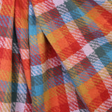 POM Scarf - Jessica Red, lilac and multi mix check weave
