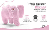Pink Elephant Baby Rattle, Knitted Organic Cotton