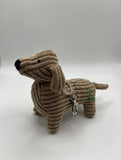 Sausage Dog in Brown Corduroy Bag Charm