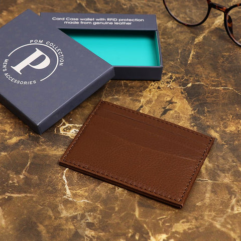 PM Brown Leather Card Holder