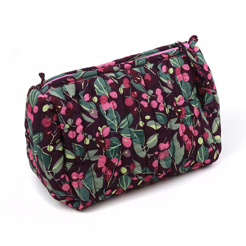 PM Aubergine Quilted Make-up Bag - Sml