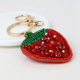 PM Embellished strawberry bag charm-keyring