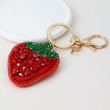 PM Embellished strawberry bag charm-keyring