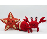 Crab Baby Rattle, Fair Trade Crochet Organic Cotton