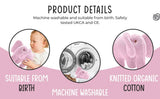 Pink Elephant Baby Rattle, Knitted Organic Cotton
