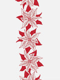Oatmeal coloured Irish Linen tea towel with red floral print.