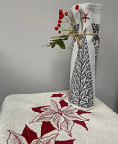 Oatmeal coloured Irish Linen tea towel in situ with another Irish linen tea towel from the same designer
