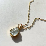 Decadorn Pendant - Carved Aquamarine Gold