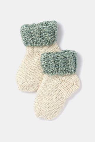 AWM Baby 2 colour sock - Green