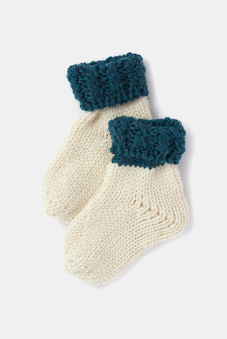 AWM Baby 2 colour sock - Teal