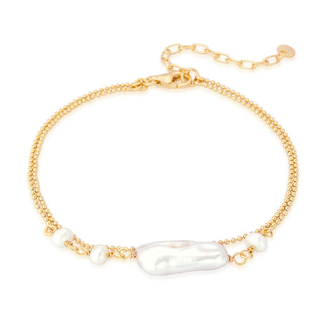 SPK Farrah Freshwater Pearl Bracelet - Gold