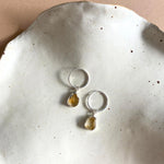 Decadorn Hoop Earrings - Carved Citrine Silver