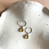 Decadorn Hoop Earrings - Carved Citrine Silver