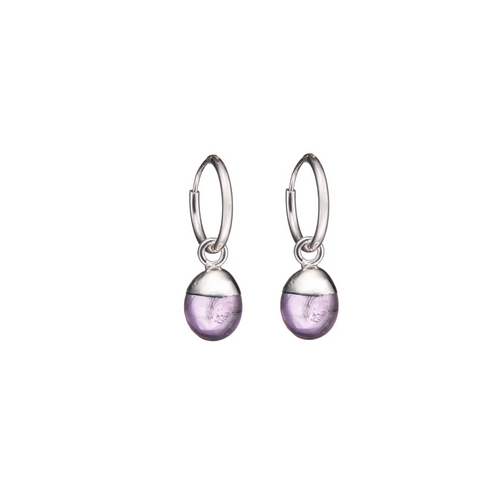 Decadorn Hoop Earrings - TT Amethyst Silver
