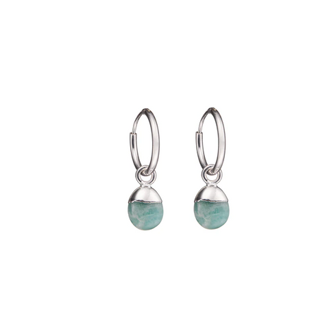 Decadorn Hoop Earrings - TT Amazonite Silver