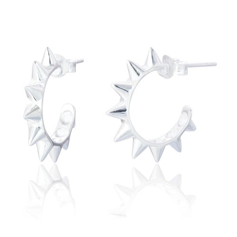 SPK Auberta Medium Spike Hoop Earrings- Stirling Silver