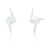 SPK Peri C.Z. Lightning Stud Earrings- Stirling Silver