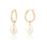 SPK Margeaux Pearl Hoop Earrings - Gold