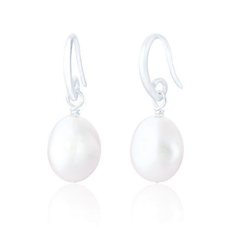 SPK Noah Pearl Drop Earrings - Silver