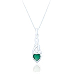 SPK Dearbhla Celtic Pendant & Chain - Emerald C.Z.