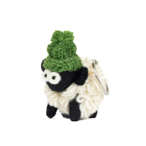 EKN Sheep Keyring - Bobble Hat Green