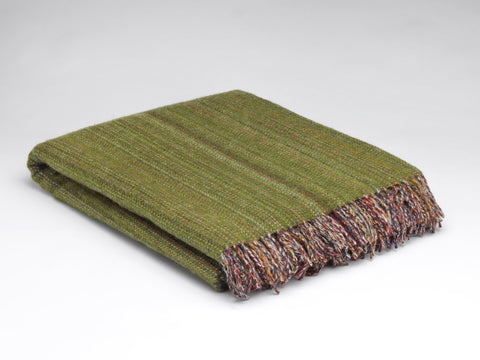 McNutt Irish Wool Throw - Heritage Tweed Meadow Green