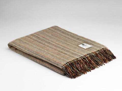 McNutt Irish Wool Throw - Heritage Tweed Meadow Lichen