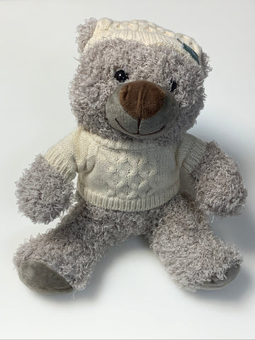 AWM Med grey teddy with aran sweater