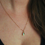 Decadorn Pendant - Labradorite Mini Gem Slice Gold