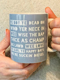 HLM Mug - Phrases Grey