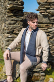 McNutt Lambswool Scarf - Navy & Grey HB