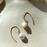Decadorn Ear Wire Earrings - Sea Pearl Gold