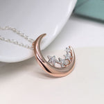 PM Gold Moon & CZ Stars Necklace